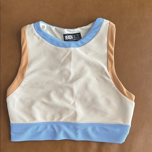 BEACHRIOT Blue and Tan Sports Bra - Picture 1 of 5